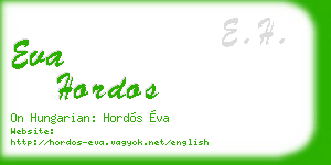 eva hordos business card