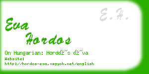 eva hordos business card